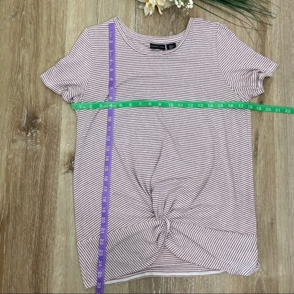 Rachel Zoe Knotted Front Hemline Striped T-Shirt - Picture 2 of 8